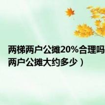 两梯两户公摊20%合理吗（两梯两户公摊大约多少）