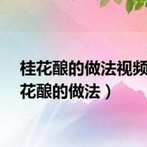 桂花酿的做法视频（桂花酿的做法）