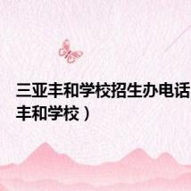 三亚丰和学校招生办电话(三亚丰和学校)