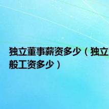独立董事薪资多少(独立董事一般工资多少)