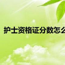 护士资格证分数怎么算
