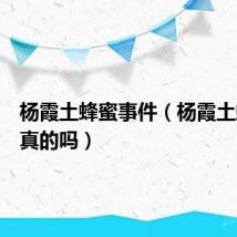 杨霞土蜂蜜事件(杨霞土蜂蜜是真的吗)