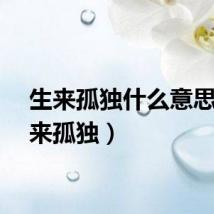 生来孤独什么意思（生来孤独）