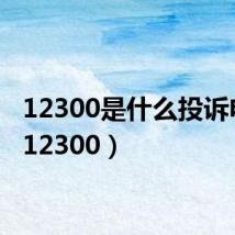 12300是什么投诉电话(12300)