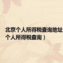 北京个人所得税查询地址（北京个人所得税查询）