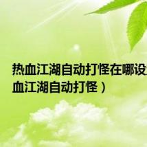 热血江湖自动打怪在哪设置（热血江湖自动打怪）