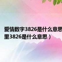 爱情数字3826是什么意思（爱情里3826是什么意思）