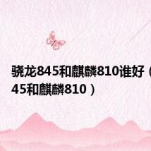 骁龙845和麒麟810谁好(骁龙845和麒麟810)