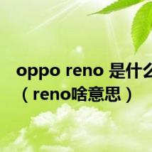 oppo reno 是什么意思(reno啥意思)