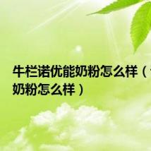 牛栏诺优能奶粉怎么样（诺优能奶粉怎么样）