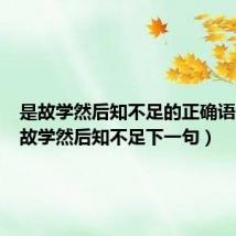 是故学然后知不足的正确语序(是故学然后知不足下一句)