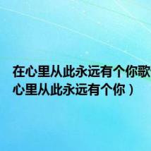 在心里从此永远有个你歌词(在心里从此永远有个你)