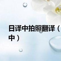 日译中拍照翻译（日译中）