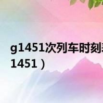 g1451次列车时刻表(g1451)