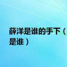薛洋是谁的手下（薛洋是谁）