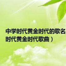 中学时代黄金时代的歌名(中学时代黄金时代歌曲)
