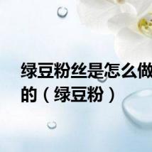 绿豆粉丝是怎么做出来的（绿豆粉）