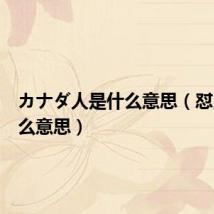 カナダ人是什么意思(怼人是什么意思)