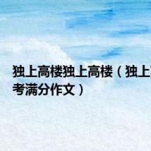 独上高楼独上高楼(独上高楼高考满分作文)