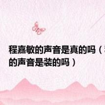 程嘉敏的声音是真的吗(程嘉敏的声音是装的吗)
