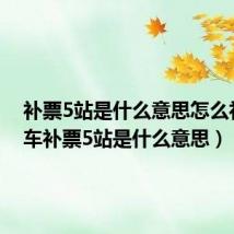 补票5站是什么意思怎么补(上车补票5站是什么意思)