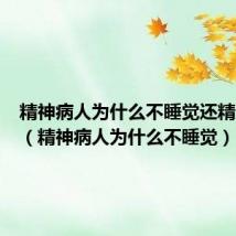 精神病人为什么不睡觉还精力充沛（精神病人为什么不睡觉）