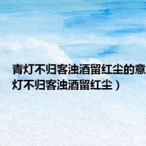 青灯不归客浊酒留红尘的意思(青灯不归客浊酒留红尘)