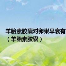 羊胎素胶囊对卵巢早衰有效果吗(羊胎素胶囊)