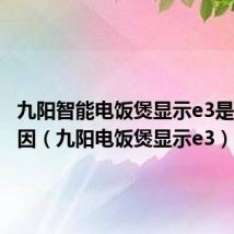 九阳智能电饭煲显示e3是什么原因(九阳电饭煲显示e3)