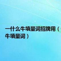 一什么牛填量词招牌用(一什么牛填量词)