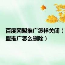 百度网盟推广怎样关闭(百度网盟推广怎么删除)