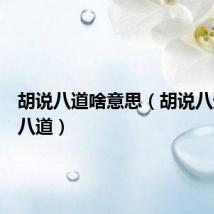胡说八道啥意思（胡说八道是哪八道）