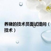 养猪的技术员面试提问（养猪的技术）