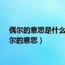 偶尔的意思是什么（偶尔的意思）