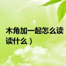 木角加一起怎么读(木角读什么)