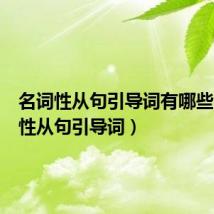 名词性从句引导词有哪些(名词性从句引导词)