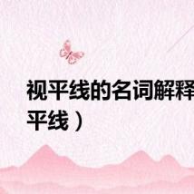 视平线的名词解释（视平线）