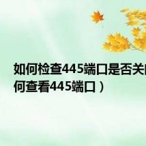 如何检查445端口是否关闭(如何查看445端口)