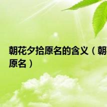 朝花夕拾原名的含义（朝花夕拾原名）