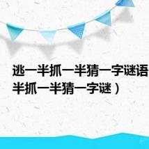 逃一半抓一半猜一字谜语（逃一半抓一半猜一字谜）