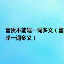 富贵不能婬一词多义(富贵不能淫一词多义)