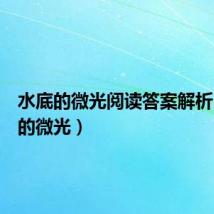 水底的微光阅读答案解析(水底的微光)