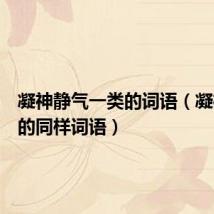 凝神静气一类的词语(凝神静气的同样词语)