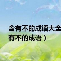 含有不的成语大全（含有不的成语）