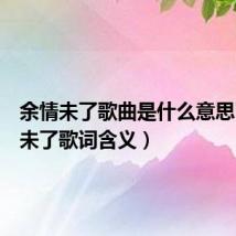 余情未了歌曲是什么意思（余情未了歌词含义）