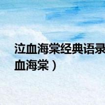 泣血海棠经典语录（泣血海棠）