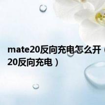 mate20反向充电怎么开(mate20反向充电)