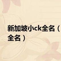 新加坡小ck全名（小ck全名）
