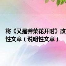 将《又是荠菜花开时》改为说明性文章（说明性文章）