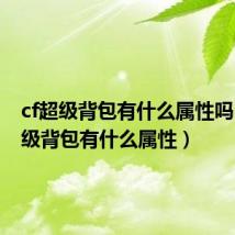 cf超级背包有什么属性吗（cf超级背包有什么属性）